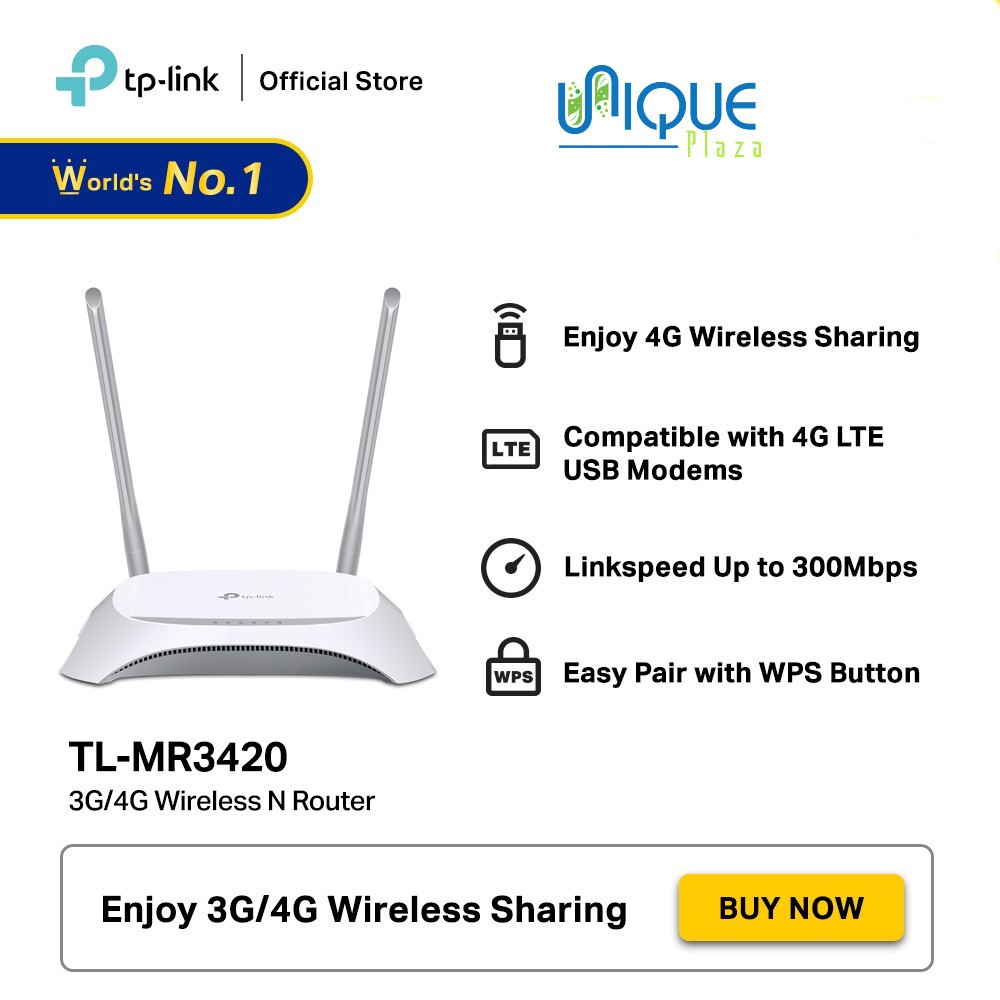 TP-LINK TPLink TL-MR3420 300Mbps 3G/4G Wireless N Router