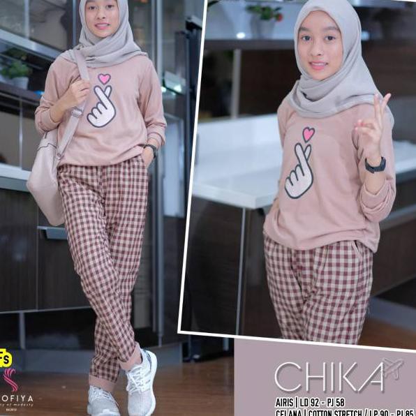 M8Q Setelan Celana Remaja Airis Chika Set Motif Kotak Premium Quality➬☏ (Terkini)