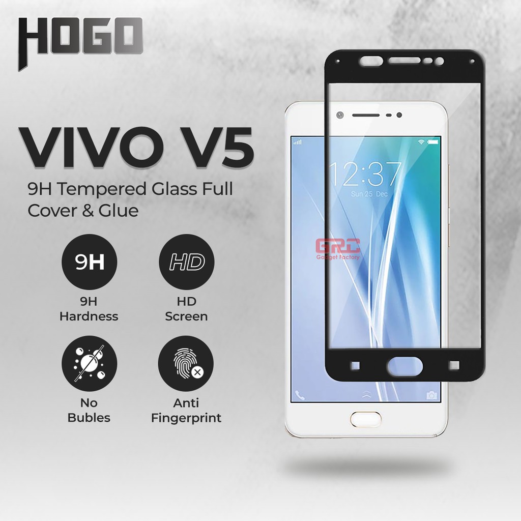 Tempered Glass VIVO V5 HOGO Full Cover Anti Gores Kaca