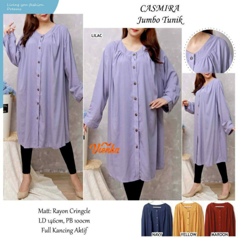 CASMIRA TUNIK CRINKLE SUPER JUMBO LD 140-145