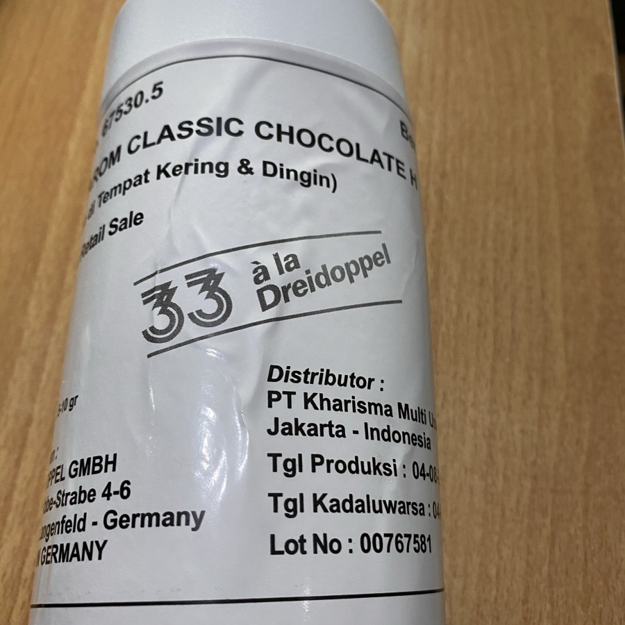 

Dreidopple Pastarom Classic Chocolate paste 1 kg / pasta coklat perisa paste germany