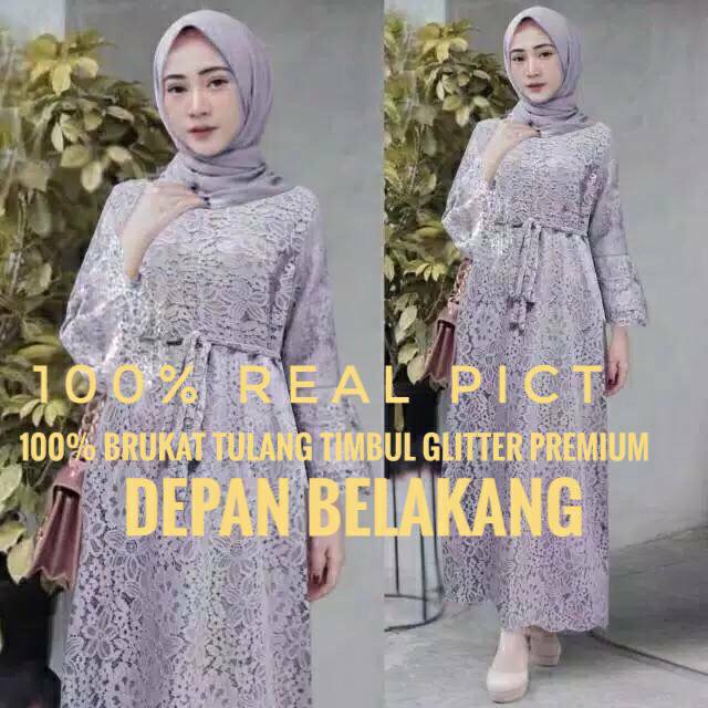 dress brukat yasina gamis brukat yuni LD 110