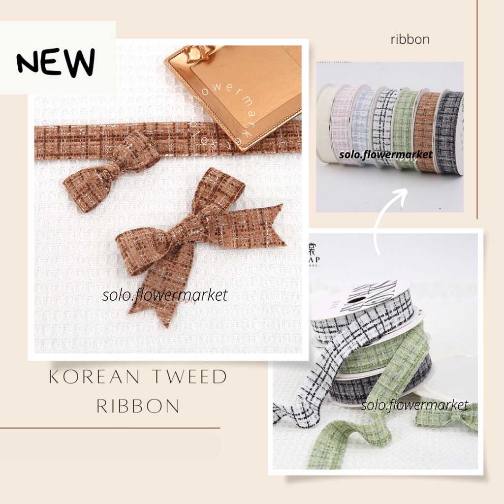 

KOREAN TWEED RIBBON PITA TWEED KOREAN RIBBON MOTIF GARIS TENGAH LEBAR 2.6CM PREMIUM PITA KADO GIFT BOUQUET DEKORASI PITA ORGANDI TRANSPARAN UJUNG MOTIF GARIS PITA KAIN TILE TRANSPARAN PITA KADO HIAS PER METER CRAFT KERAJINAN TANGAN TERMURAH