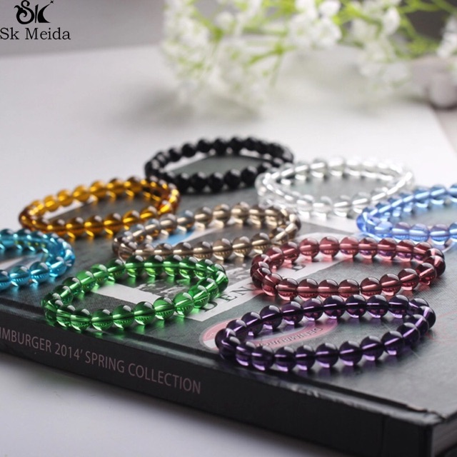 Gelang import pria wanita transparant glass high quality fashion aksesoris  A15 9 warna