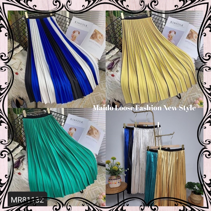 SKIRT PLEATS SATIN IMPORT PREMIUM // ROK PLISKET SATIN IMPORT