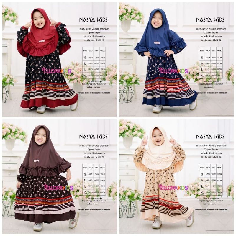 Nasya Kids/Gamis Anak/Baju Muslim Anak/Dress Anak
