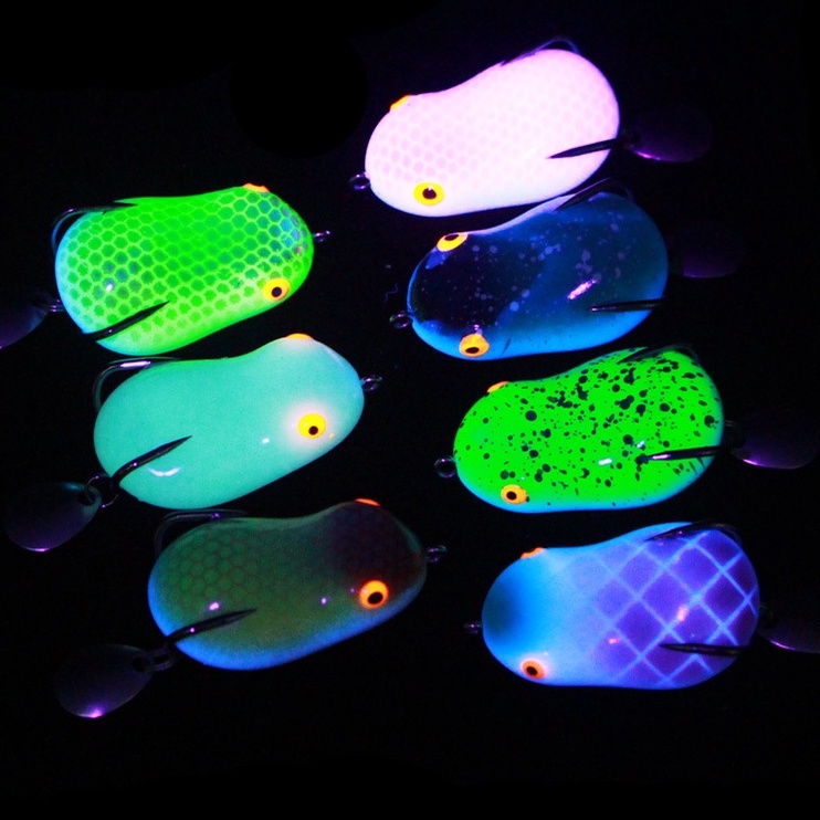 1pc Umpan Pancing Softlure Bentuk Katak Luminous 4cm 7g Dengan Kail Ganda Fishing Lure Ikan Bait Tackle