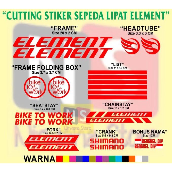 Sale Stiker Element Rock Seli Decal Sticker Sepeda Lipat Sale
