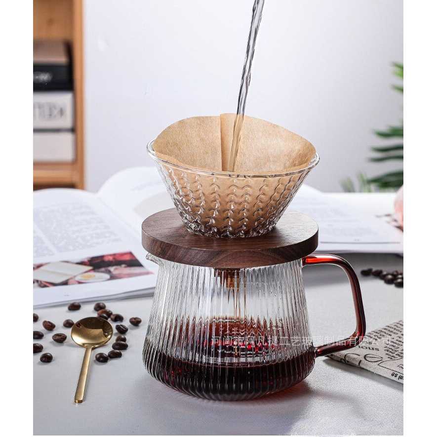 IDN TOOLS - OHFIN Coffee Maker Pot V60 Drip Kettle Teko Kopi Barista Glass SPA865