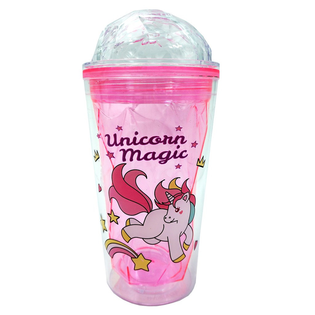 Botol Minum Plastik Lucu Karakter Unicorn 4 Varian Warna Unik Berkualitas