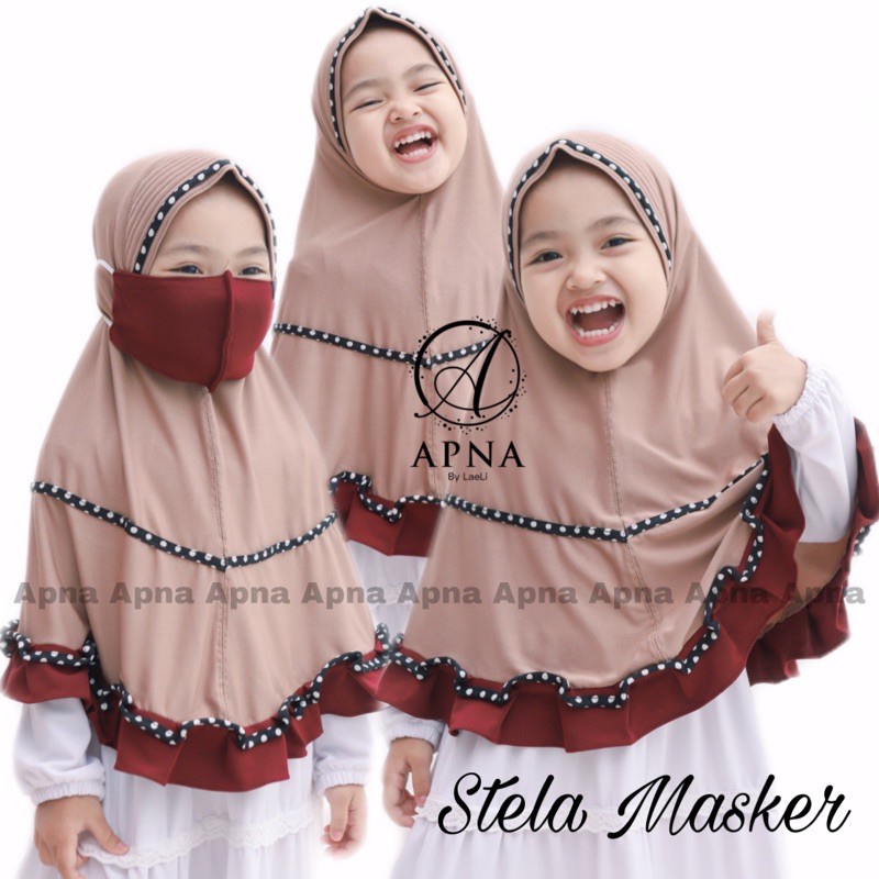 Kerudung Geblus Anak Jersey / Jilbab Anak Simple lucu (Free Masker) usia 3 - 6 tahun