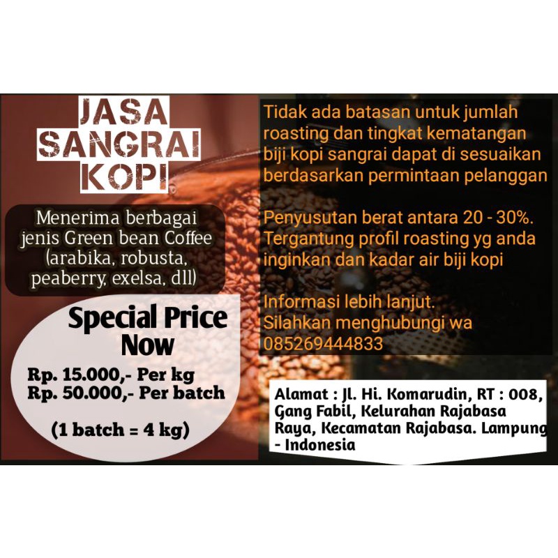 

Jasa Roasting (Sangrai) Kopi