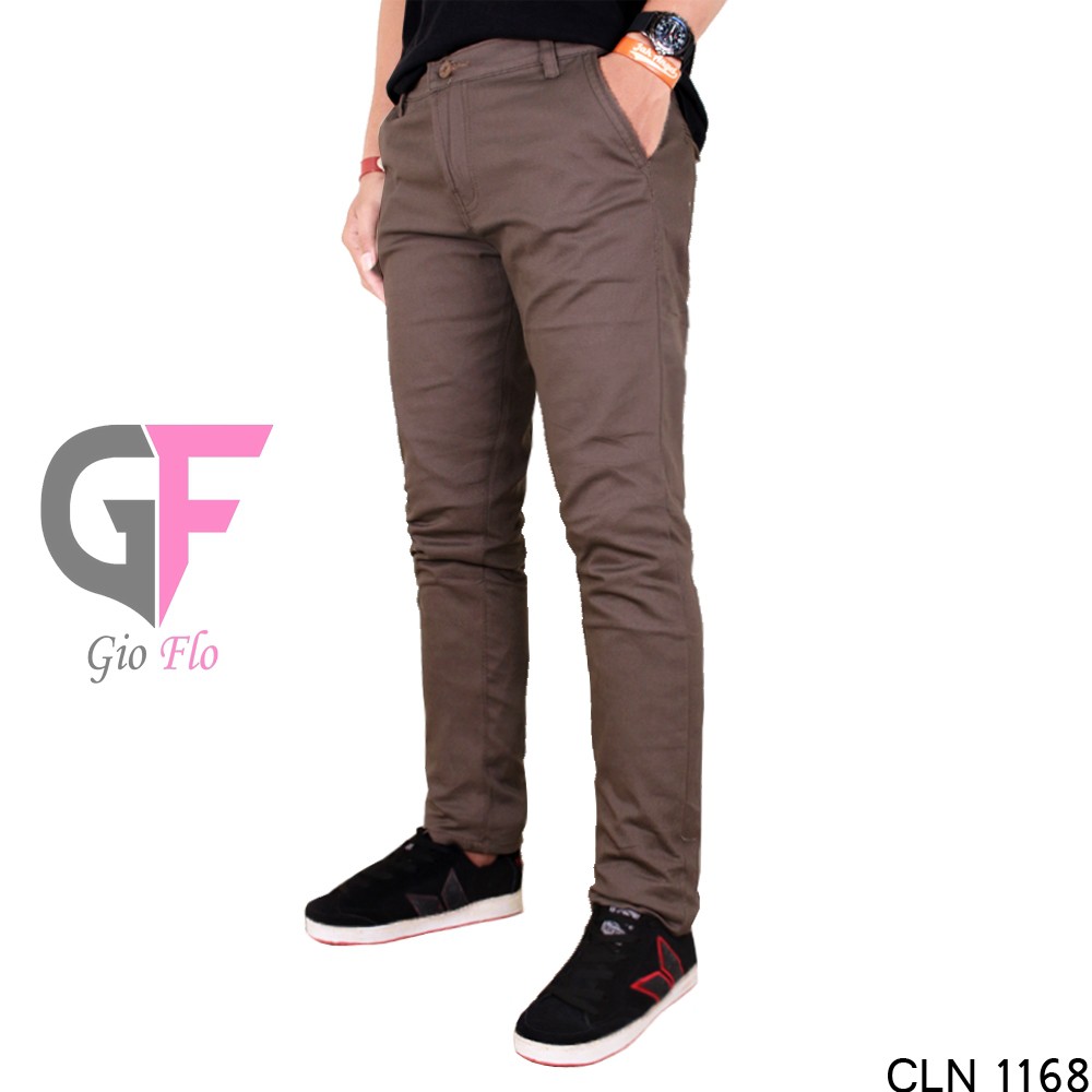 GIOFLO Celana Chinos Panjang Pria Casual Terbaru Coklat  / CLN 1168