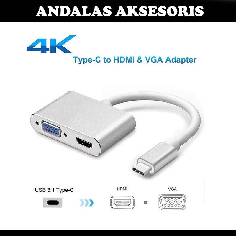 Converter Type-C to VGA &amp; HDMI