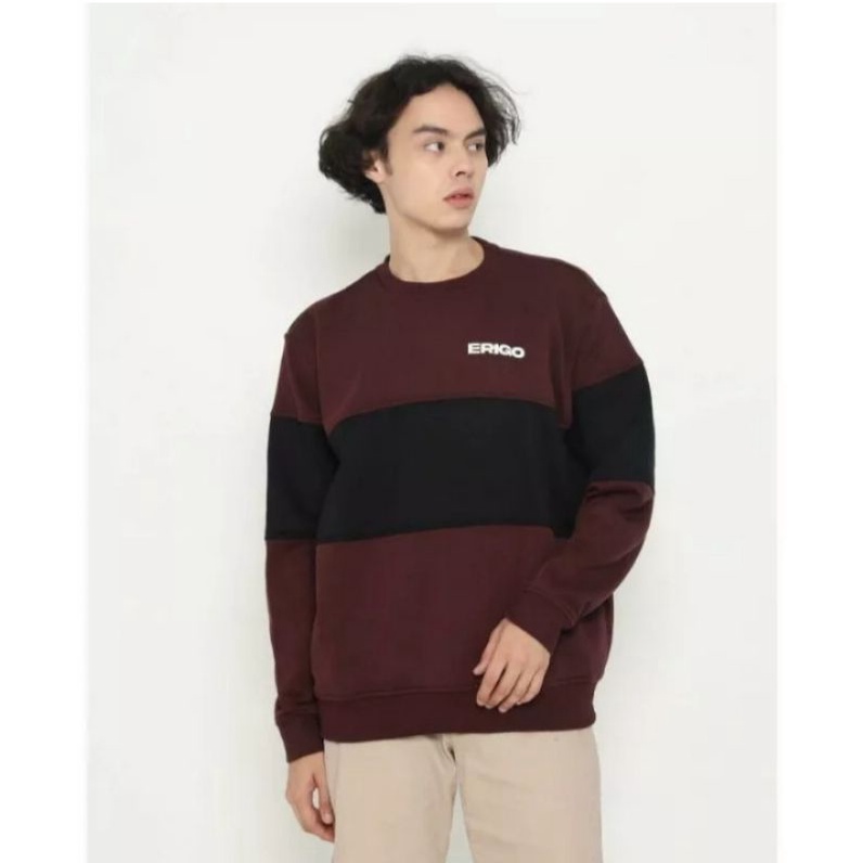 Sweater Crewneck Erigo Pria wanita Premium CN 392 - Crowneck Dz97 Store - Switer Sweatshirt Cowok  L