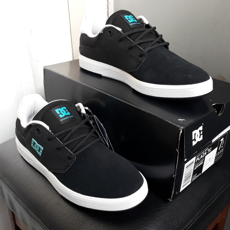 ORI SALE DC Shoes Men up to 70% Plaza Tc Men's Black/Turquoise Sepatu Pria