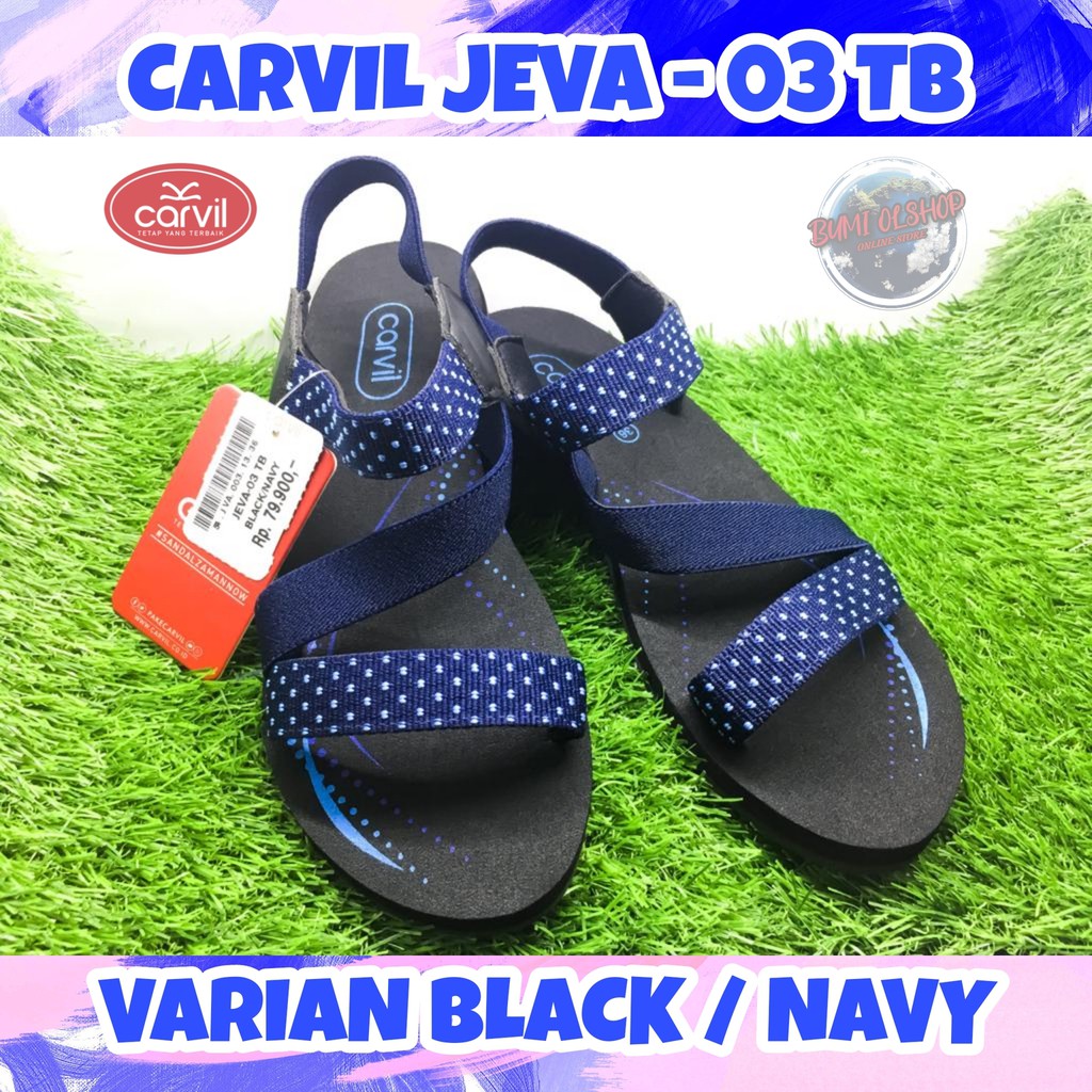 Carvil Jeva 03 Sandal Wanita Original 100% Termurah murah uk 36-40 Tali belakang wedges / Sandal mer