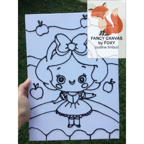 

kanvas lukis timbul snow white / putri salju / hello kitty