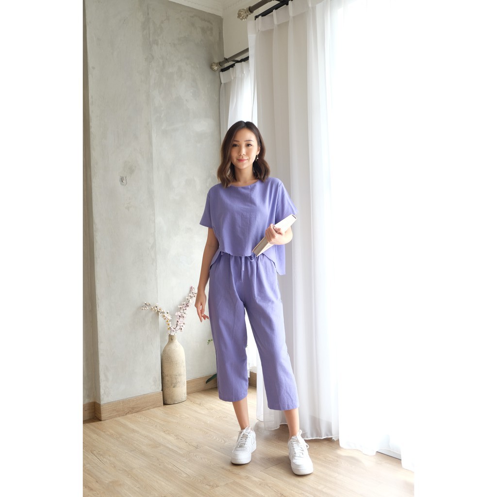 Paige Set - Baju Celana Setelan Wanita-Lavender
