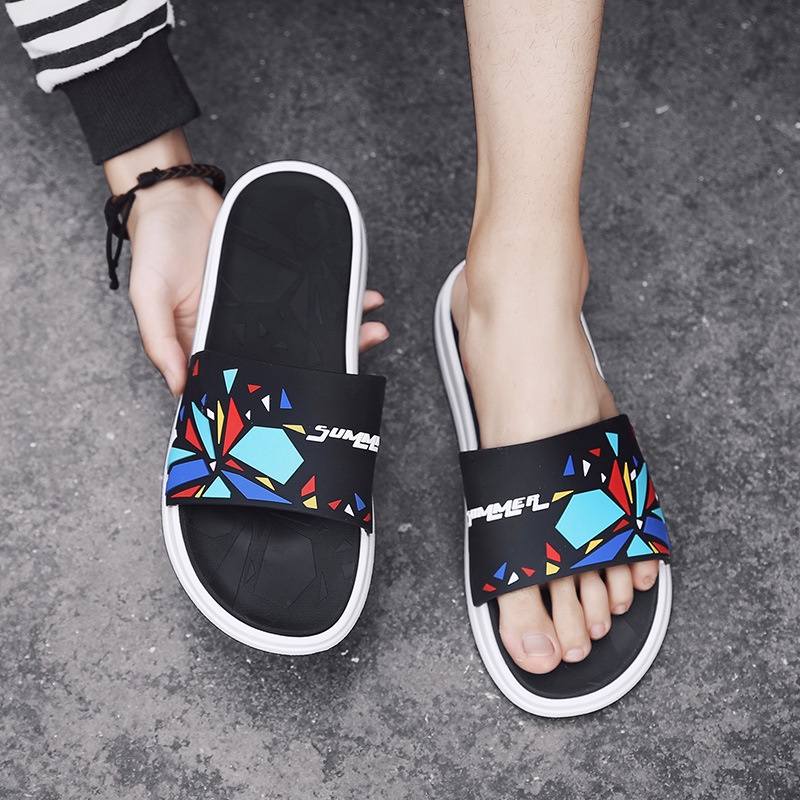 [JWALK] Sandal Pria/ Sandal Wanita Slip On Karet Anti Licin Multiwarna kece untuk Hangout Outdoor Rumahan Lucu Keren - 268