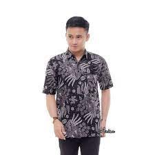 BSWART Batik HRB026 Kenongo Hem Pendek Padi Pekalongan M L XL Batik Pria MURAH Modern Grosir