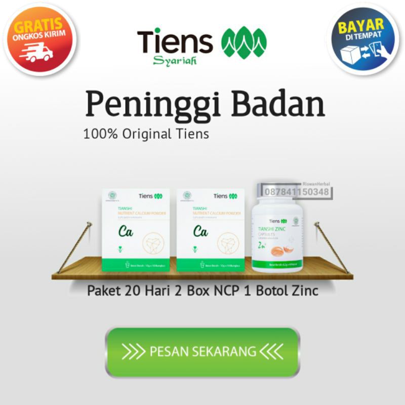 

Tiens Suplemen Peninggi Badan Remaja & Dewasa 2 Box Susu Kalsium 1 Botol Zinc Kapsul Paket 20 Hari