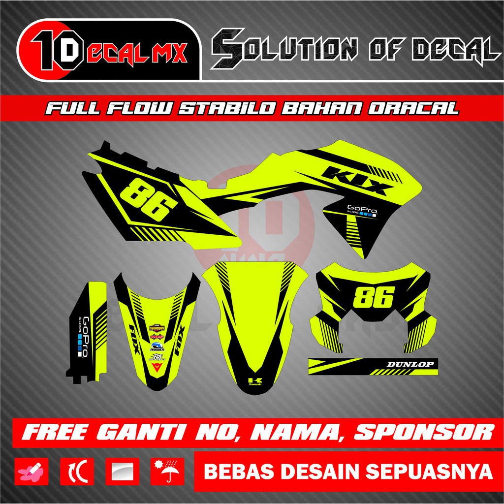 DECAL KLX BF, KLX 150 OLD, KLX D-TRACKER, CRF 150, WR 155 FULL FLOW STABILO