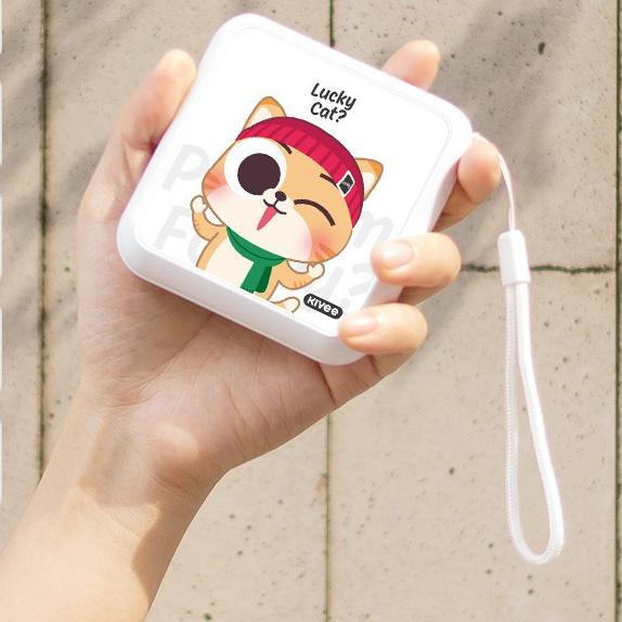 ♪ KIVEE Powerbank10000 mah mini karakter lucu Korean animal fast charging powerbank samsung xiaomi ➣