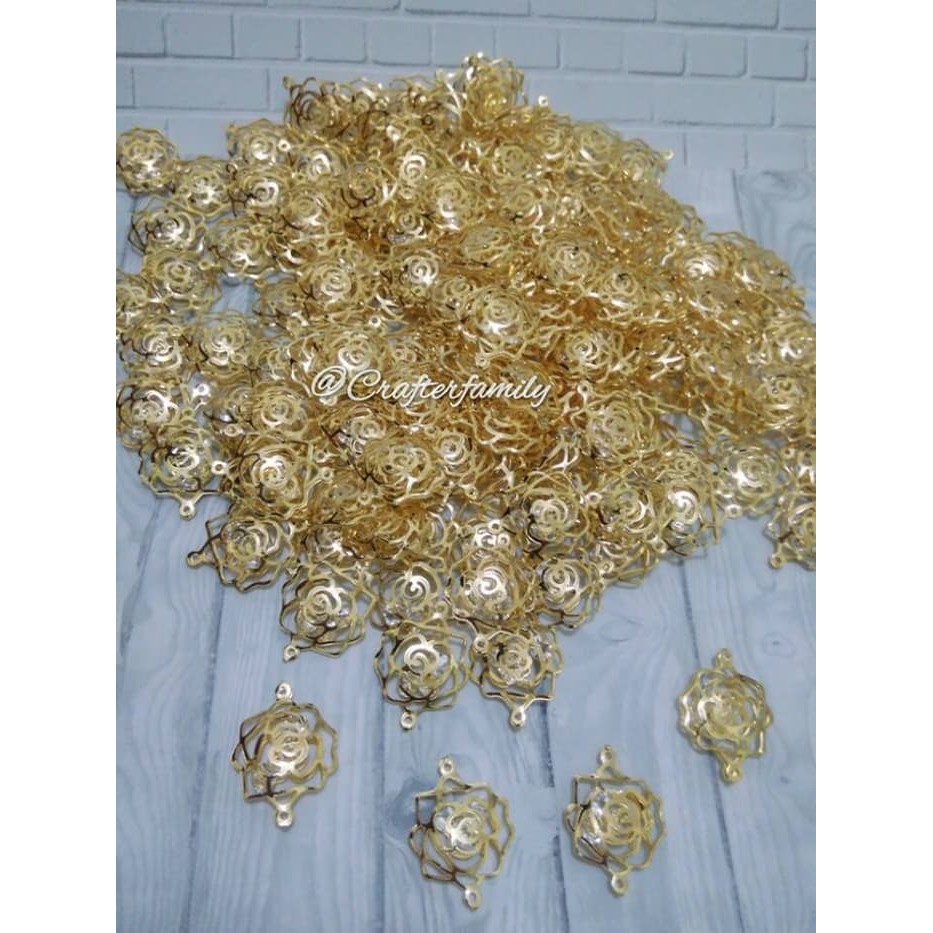 Juntai Bunga Mawar Ringan Gold emas untuk Bros Dagu
