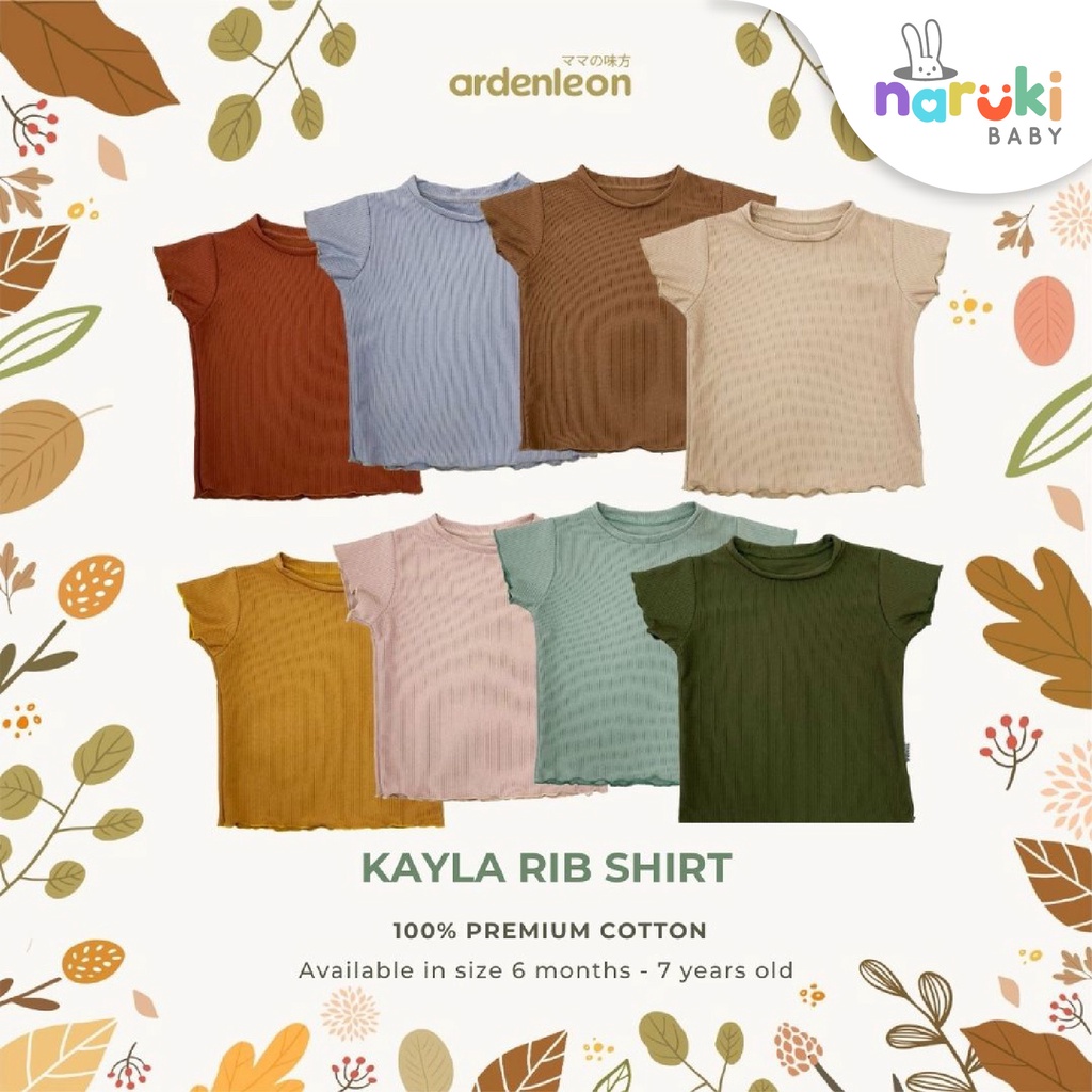Ardenleon Girls Kayla Rib Shirt S/M/L/XL (6mo - 4yrs) Arden Leon Baju Atasan Anak Perempuan