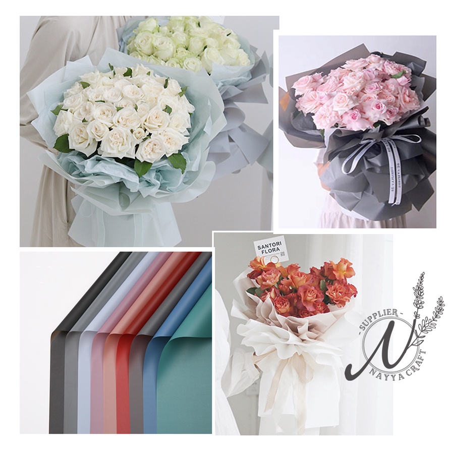 Flower Wrapping Korean Cellophane Paper Kertas Bunga (WAJIB BELI KARDUS PAKING TAMBAHAN) Wrapping Papper Buket Bunga import Hand Bouquet Bunga Korea Buket Uang Flower Papper