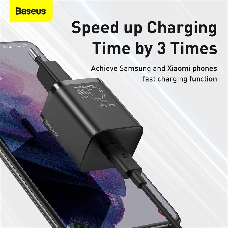 BASEUS ORIGINAL Adaptor Charger Super Si 25W 3A Adapter Type C Casan Fast Charging PD Quick Charge Ori Tipe C