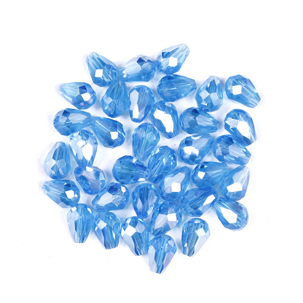 Wholesale 100pcs 8x6mm Teardrop Glass Faceted Loose Crystal Spacer Beads