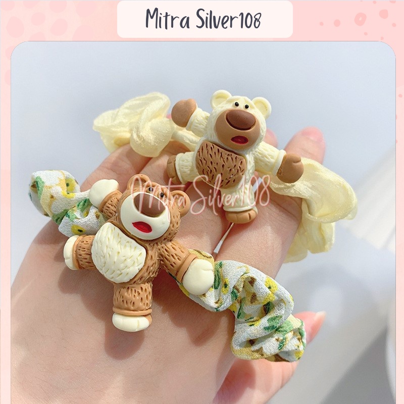 [MS108] KCR 22 IKAT RAMBUT KOREA / KARET BEAR / IKAT RAMBUT BERUANG / SCRUNCHIES IMPORT MURAH | IKAT RAMBUT ANAK | AKSESORIS RAMBUT ANAK
