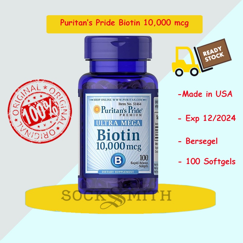 Biotin 10,000 mcg Nutrilabs Puritan Puritan's Pride  Made In USA 100% Original !