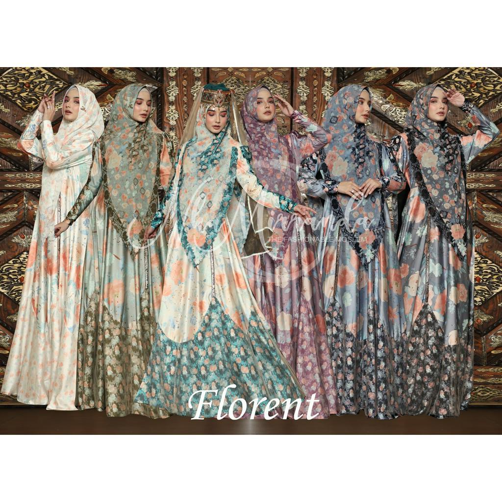 ORIGINAL Gamis Syari FLORENT / FELAMA Set by Nha Miranda - Dress Lebaran Pesta Silk RELPIC 100% ORI