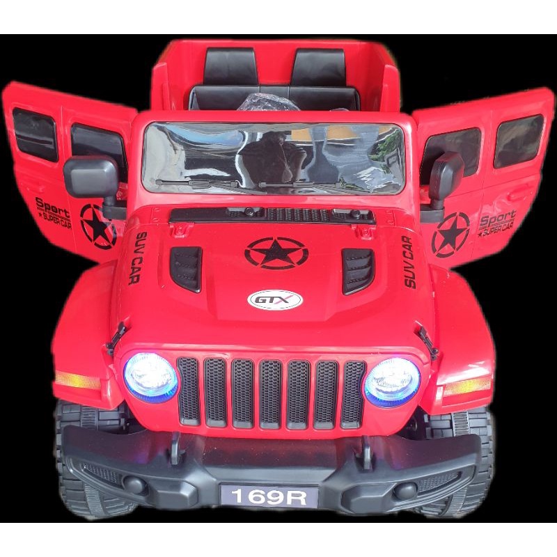 mobil mainan aki anak model  jeep rubicon 2 dinamo DC 12 v