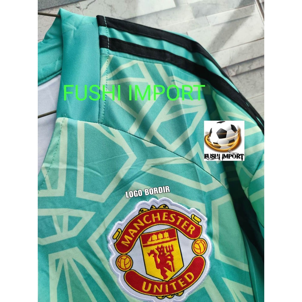 Jersey Baju Bola MU Kiper Goalkeeper Home Away 3rd Third Hijau Green 2022 2023 Grade Ori