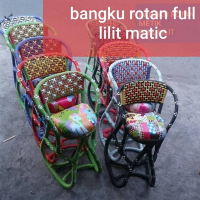 Bangku Rotan Anak Full Lilit Untuk Motor Matic / Bangku motor metik