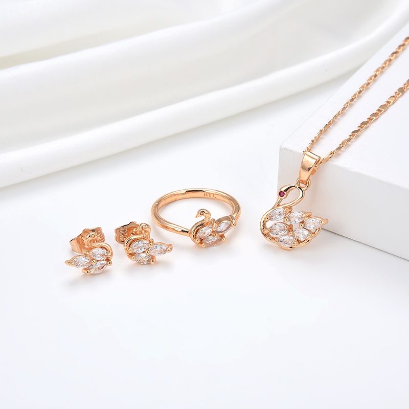set perhiasan titanium wanita lapis emas silver anti karat asli dewasa murah korea gelang dan cincin perak antikarat termurah tidak luntur untuk 54-59s