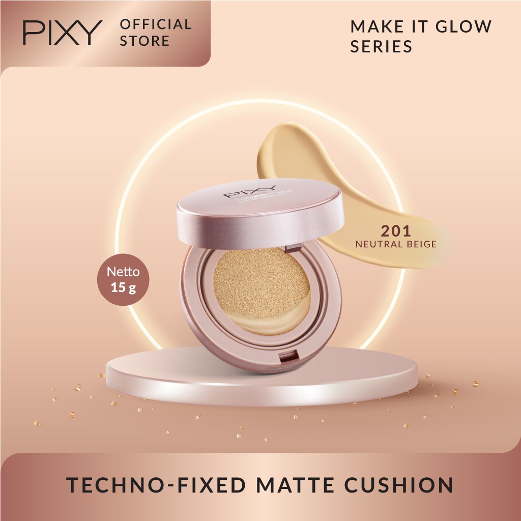 Pixy Make It Glow Techno-Fixed Matte Cushion X-Fine Technology SPF 50+ &amp; PA+++ (Full/Refill)