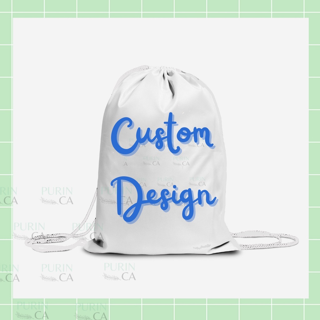 Custom / UPGRADE Draw String Bag Kanvas Gambar Your Design