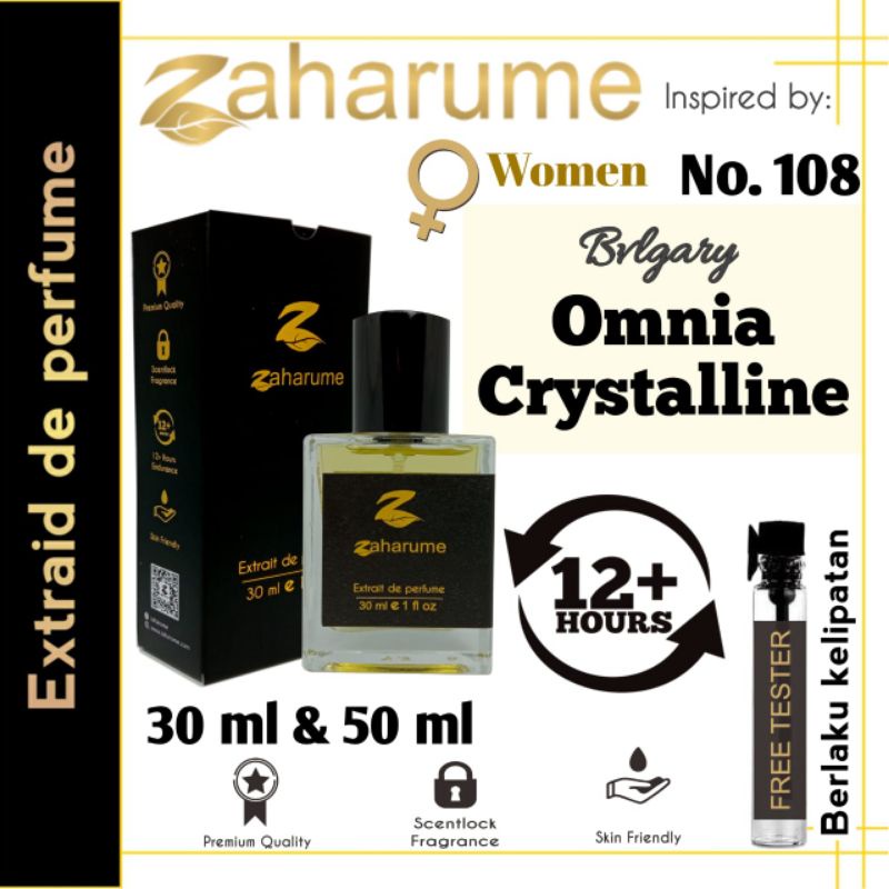 Zaharume Parfum Omnia Crystalline  No. 108 Parfum Tahan Lama Inspired Parfum Wanita