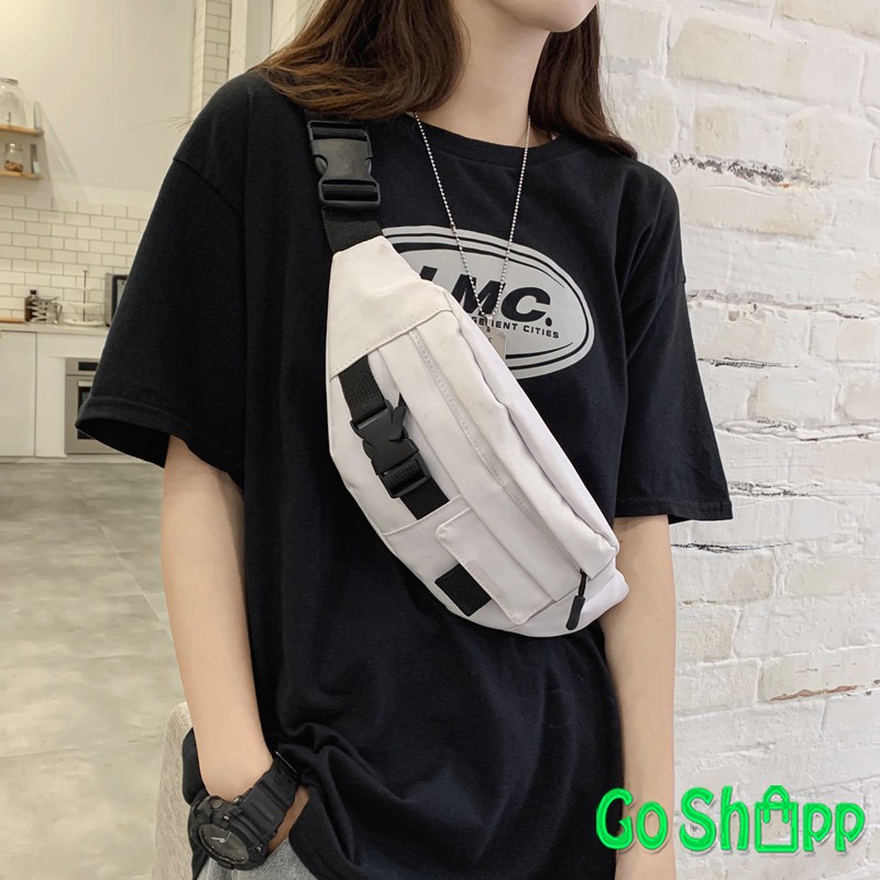 Waist Bag Unisex Kanvas Import High Quality - Waistbag Couple - Tas Pinggang Import Murah [WB05]