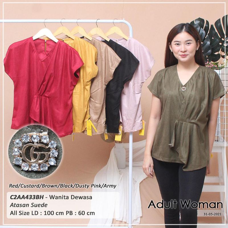 Atasan Baju Wanita Dewasa||Nova Atasan Variasi Rempel + Bros