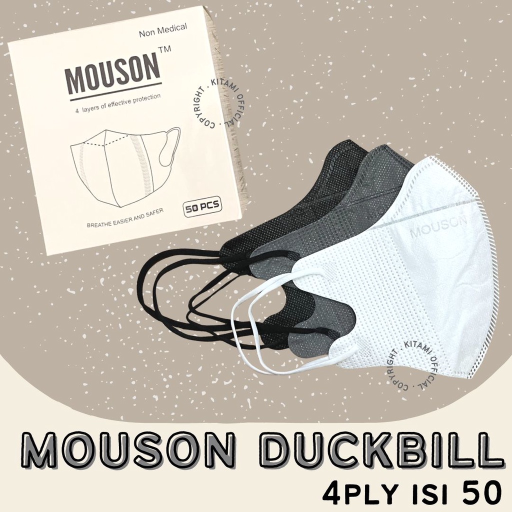 MOUSON DUCKBILL 4 LAPIS ISI 50 PCS PER BOX | DUCKBILL MURAH HITAM PUTIH