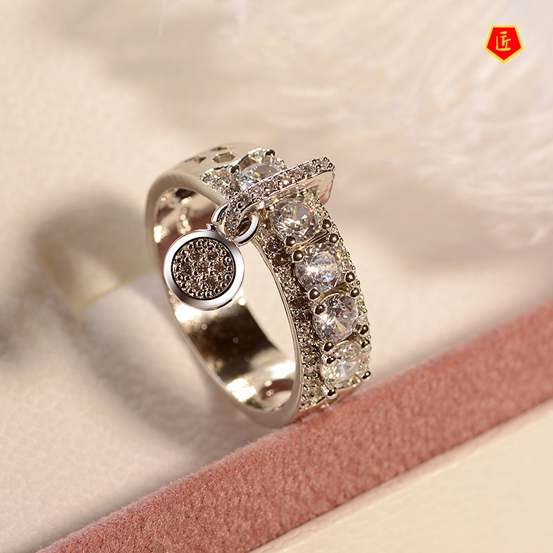 [Ready Stock]Fashion Creative Moissanite Ring Female Creative Personality