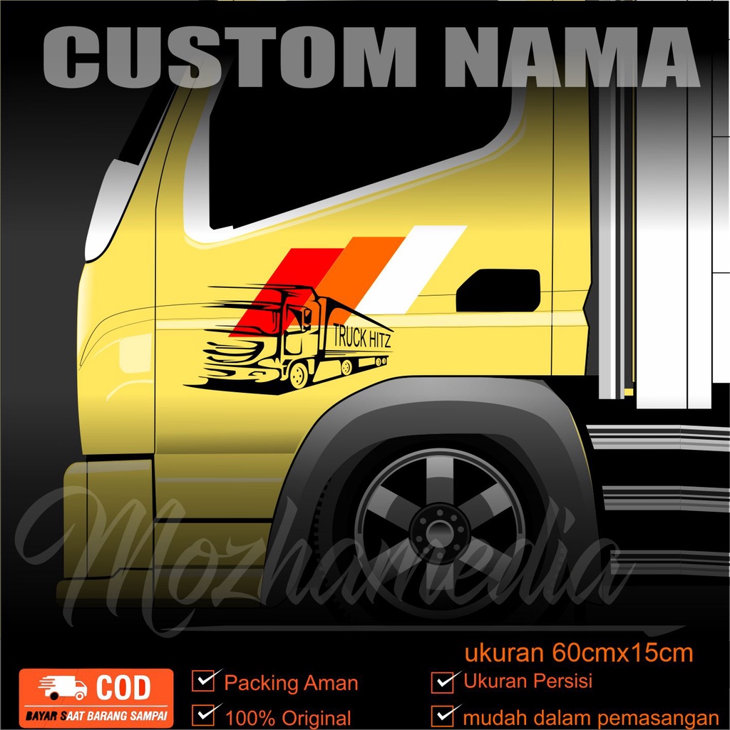 Jual Sticker Pintu Samping Truck Canter Elf Dutro Umlplong Bikin Truck Jadi Keren Biru Shopee