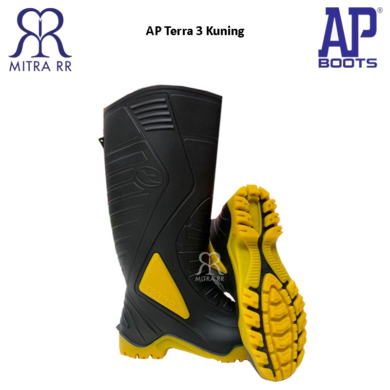 AP Boots Terra 3 Merah / Kuning - Sepatu Boot Kerja Konstruksi Tinggi Panjang