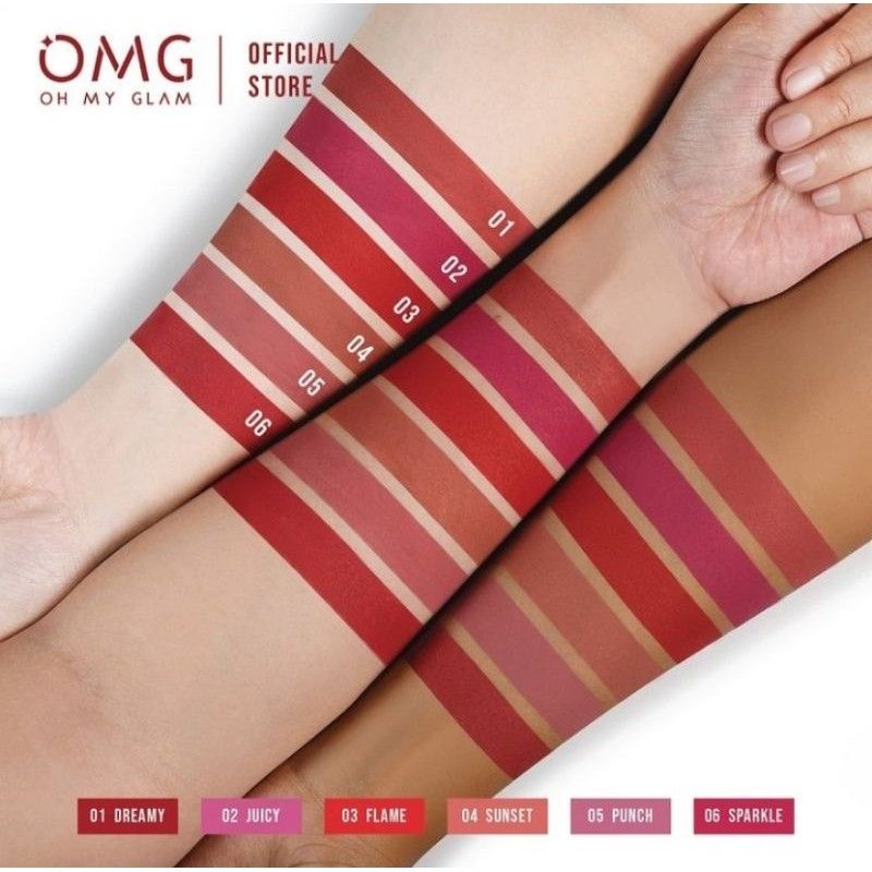 OMG oh my glam matte kiss lip cream | lip cream OMG punch | lip cream OMG no 5 | lipstick OMG